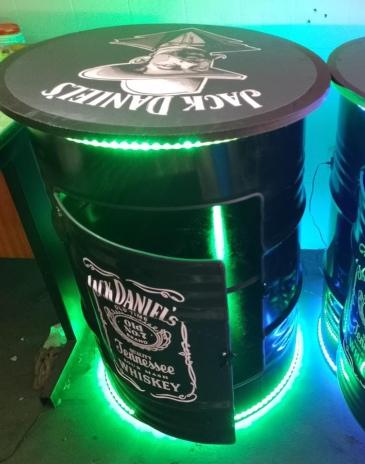 Tambor personalizado Sposito – LED Colorido com Tampo de Madeira