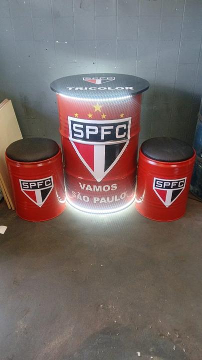 Tambor personalizado Sposito: São Paulo FC com banquetas e LED